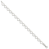 Sterling Silver Polished Heart Bracelet